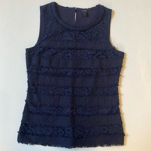 J. Crew Navy Blue Fringe Tank